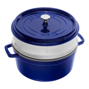 Staub - Cocotte With Steamer Round 26 Cm Dark Blue